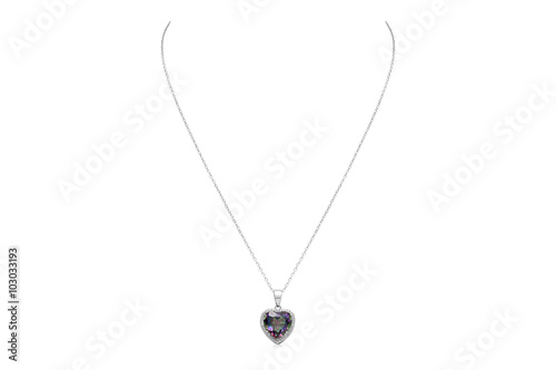 Sparkling Mystic Topaz Gemstone Heart Necklace in Silver