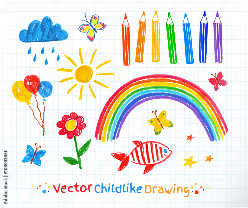 Childlike drawing set