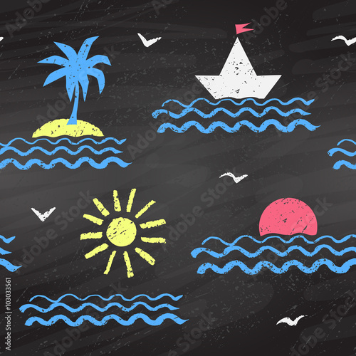 Seaside chalked pattern