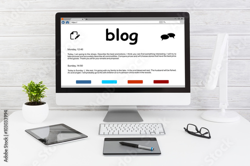 Blog Weblog Media Digital Dictionary Online Concepts.