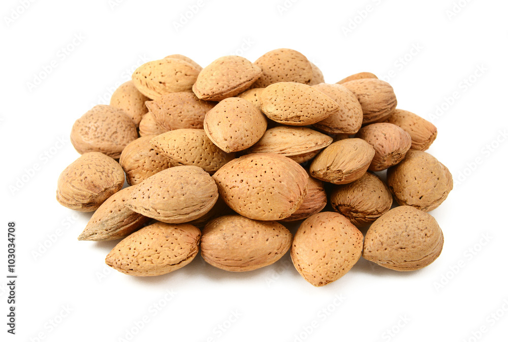 Pile of whole almonds Pile of whole almonds