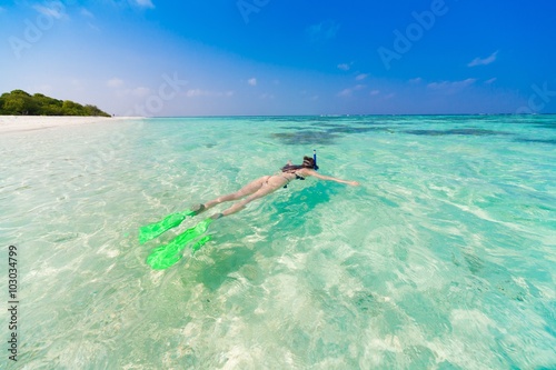 Maldives  women snorkeling