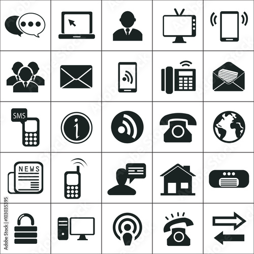 communication and technology icons