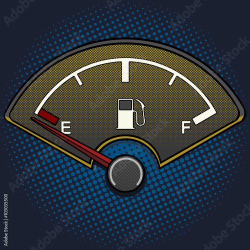 Fuel gauge pop art style vector