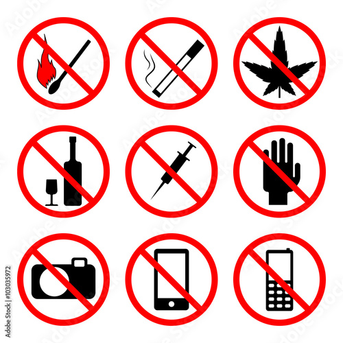Free Download vector prohibiting signs - GFXLoad