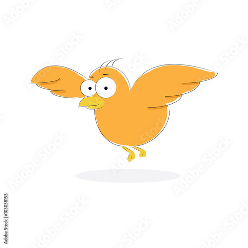 Funny orange bird