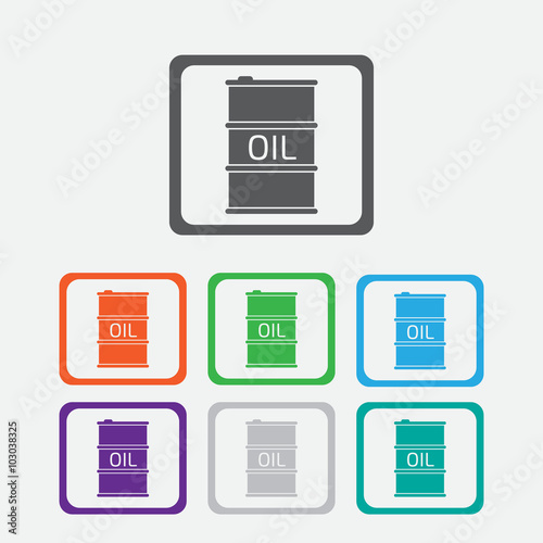 Oil Barrel icon or sign, vector illustration. color icon with frame