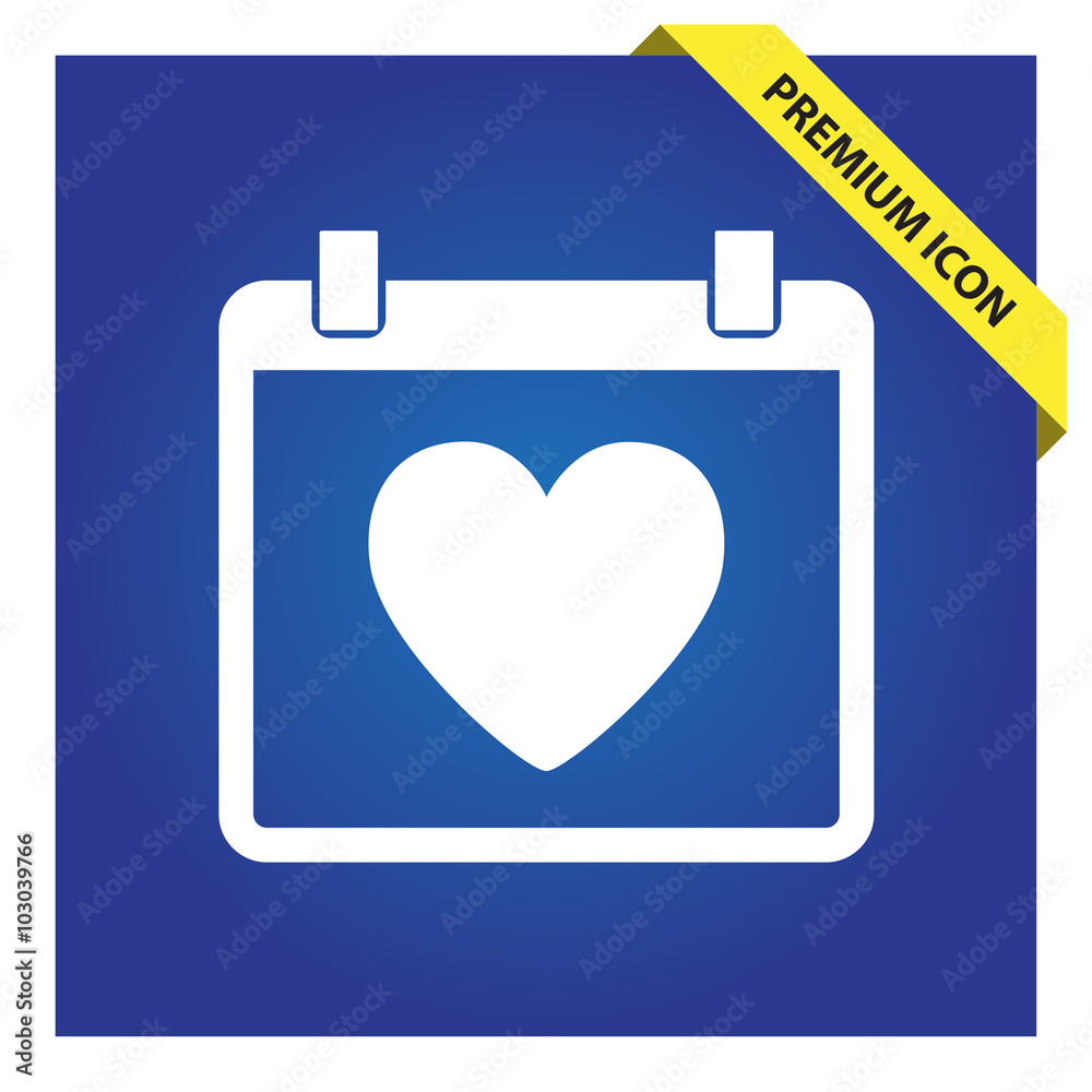 Valentine day calendar icon Valentine day calendar icon