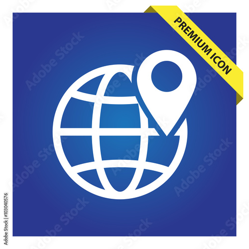 Globe with pin icon