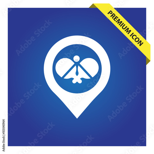 Ping pong with pin icon