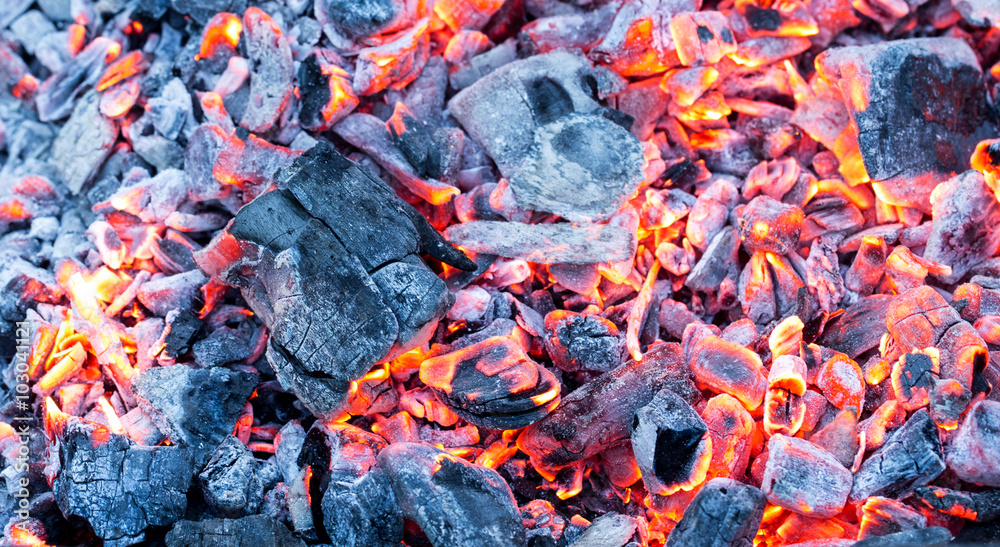burning charcoal as a background. texture burning charcoal as a background. texture