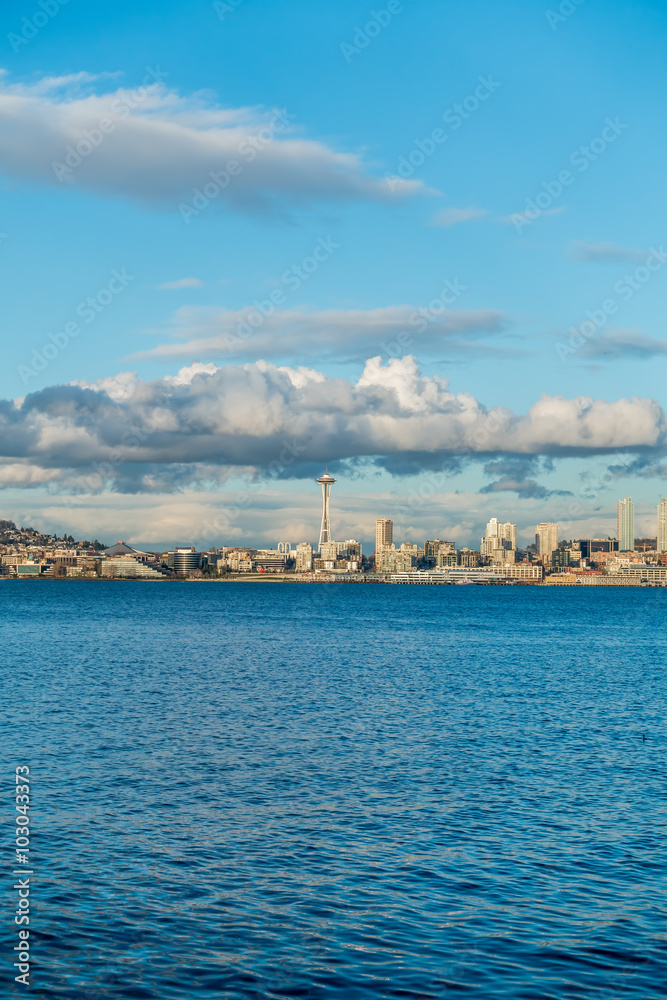 Naklejka premium Sunny Seattle Skyline 4