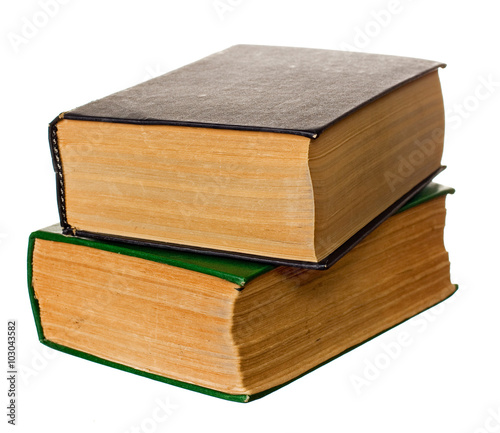 Two old books isolated on the white background