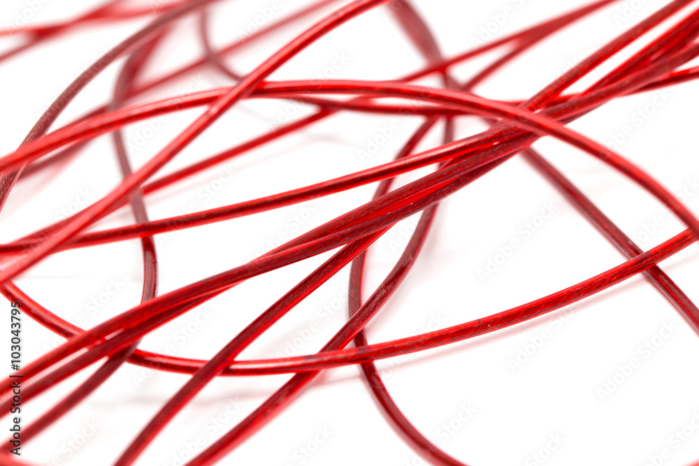 red wire on a white background red wire on a white background