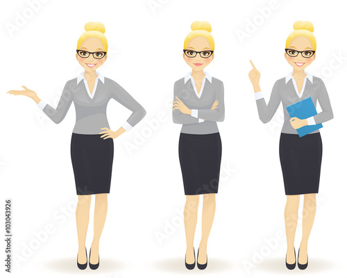 Elegant business woman in different poses