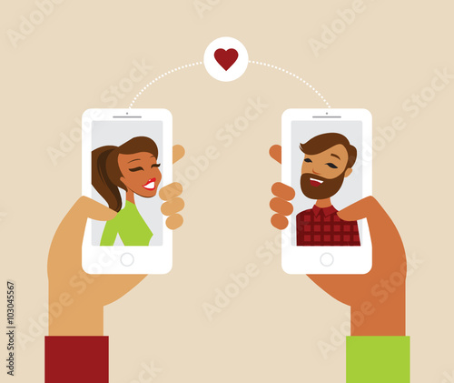 Online dating app concept 