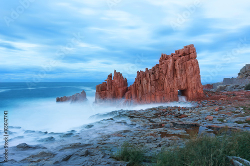 Famous Red Rock in Arbatax, Sardinia Italy photo