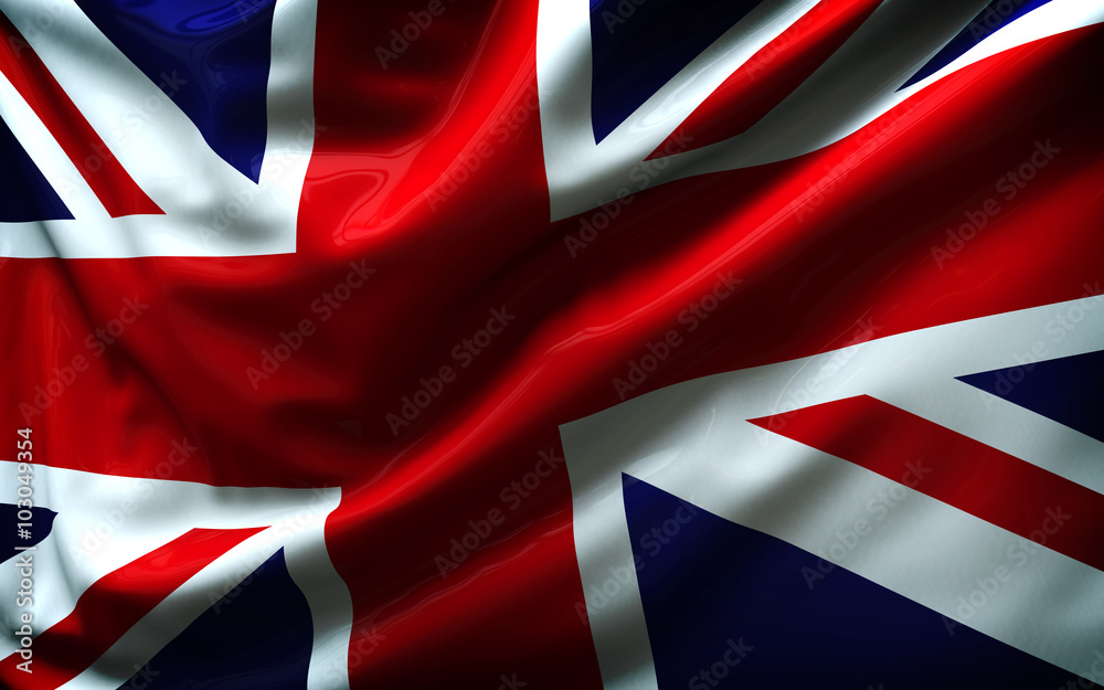 Fototapeta premium Beautiful flag of the United Kingdom waving in the wind