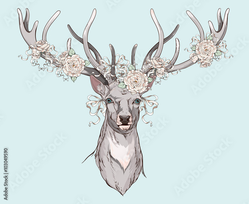 deer with wedding decorations 