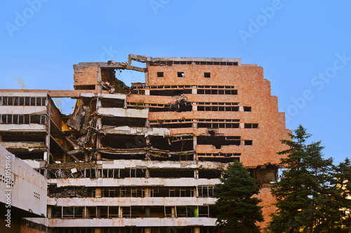 Ruins of Ministry of Defense Building from NATO Bombing - Belgra photo