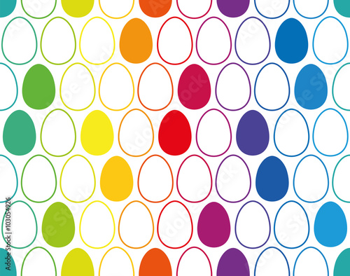 Easter eggs background - seamless pattern. Isolated vector illustration on white background.