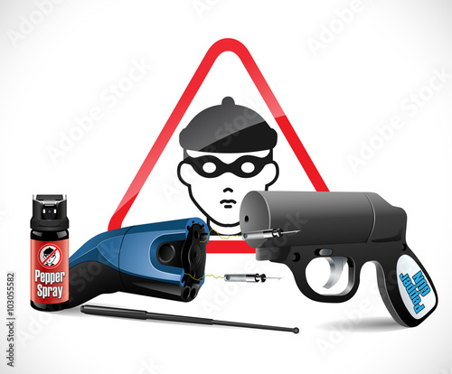 Self defense weapons - taser, pepper spray and pepper pistol