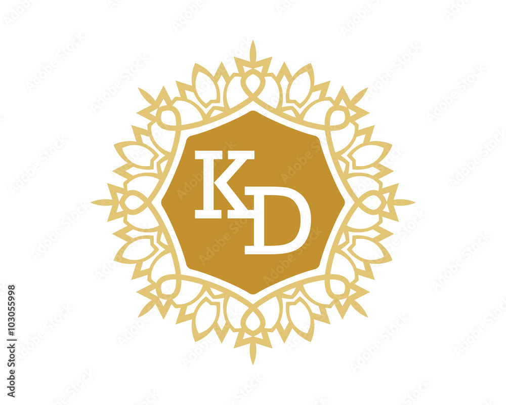 KD initial royal letter logo