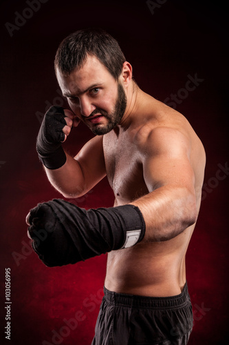 Boxing man ready to fight. Boxing, workout, muscle, strength, power   © Dmytro Sandratskyi