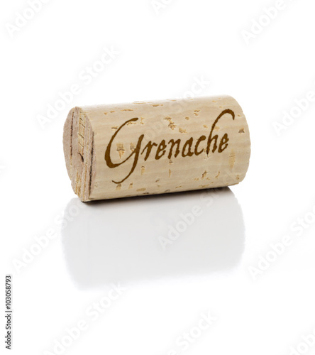 Grenache Wine Cork Isolated On A White Background.