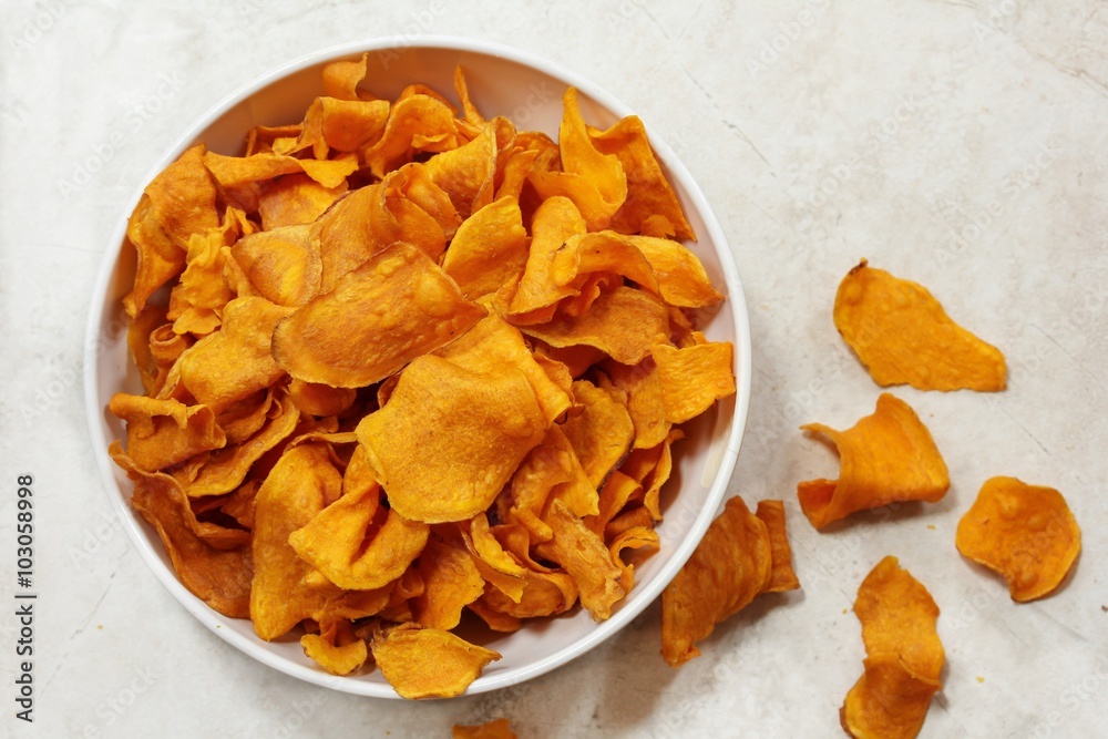 Baked sweet potato chips Baked sweet potato chips