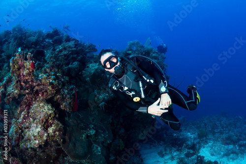 SCUBA Diver on a Tropical Reef © whitcomberd