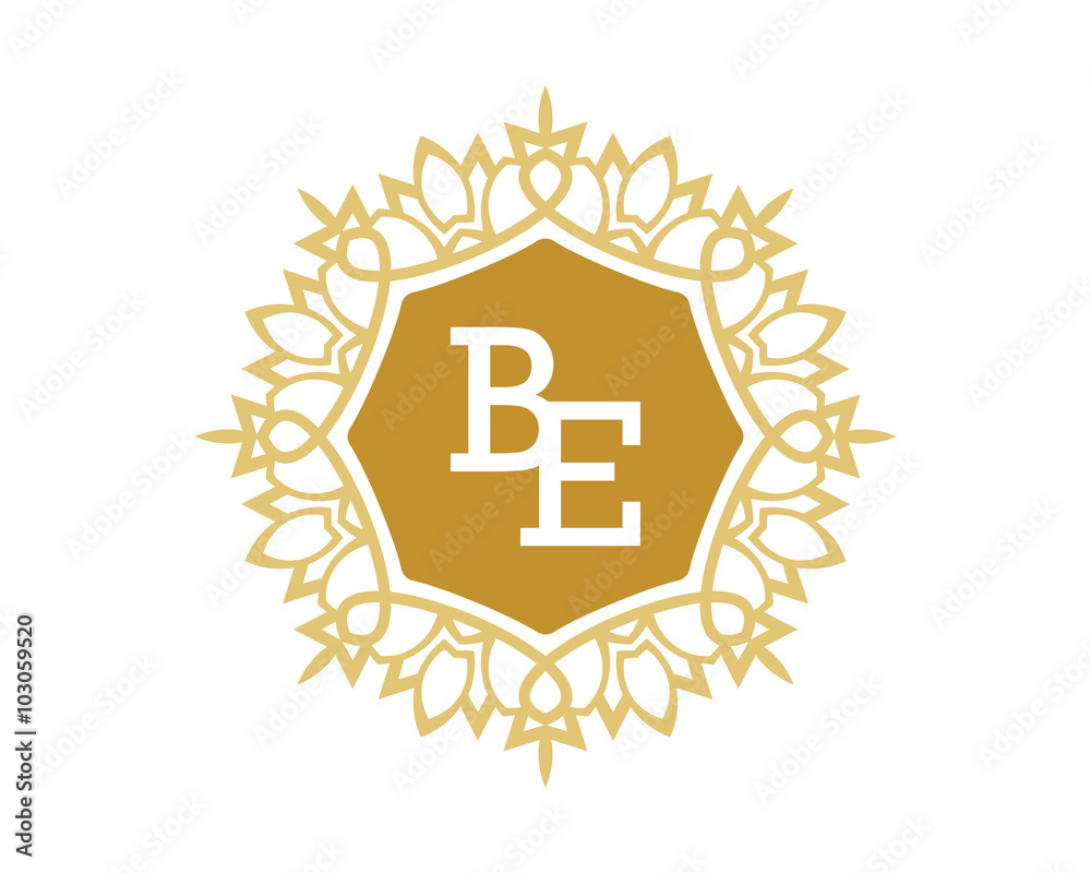 Obraz premium BE initial royal letter logo