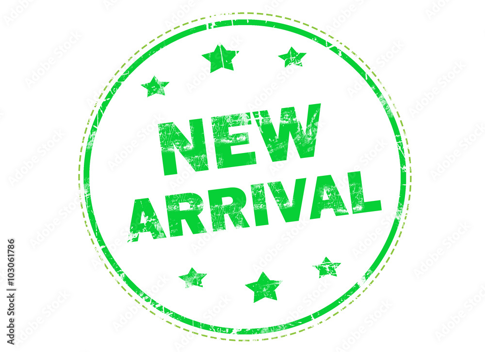 Fototapeta premium New arrival on green grunge rubber stamp