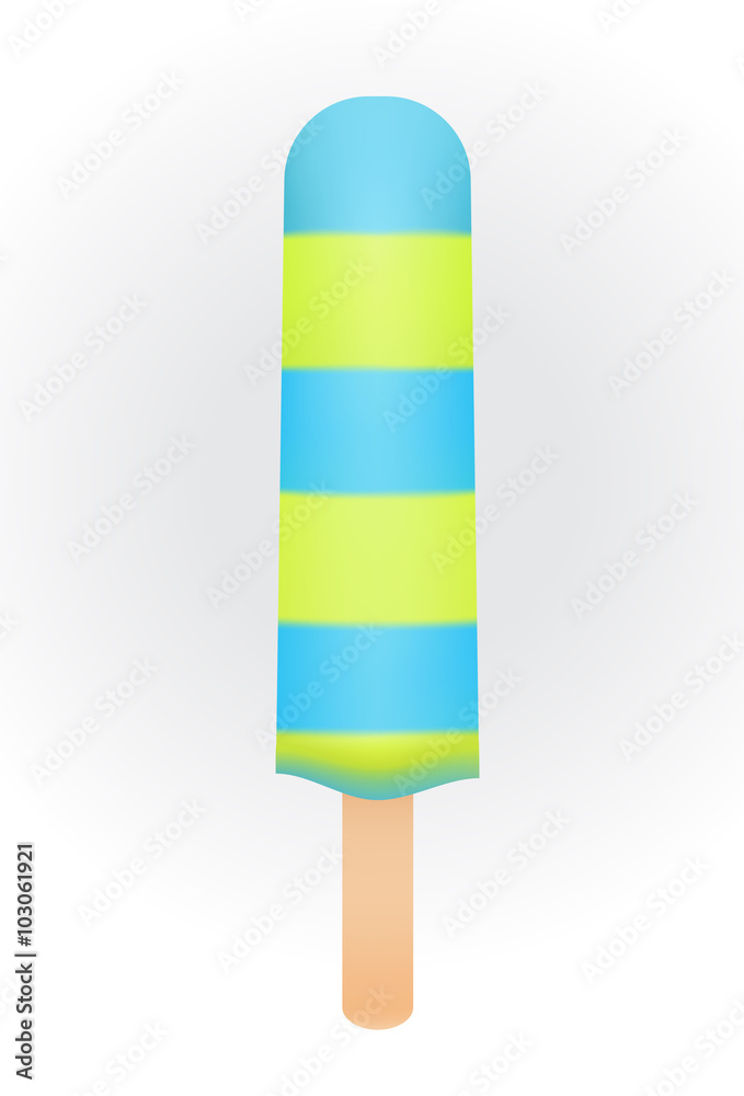 yellow and blue popsicle on white background yellow and blue popsicle on white background