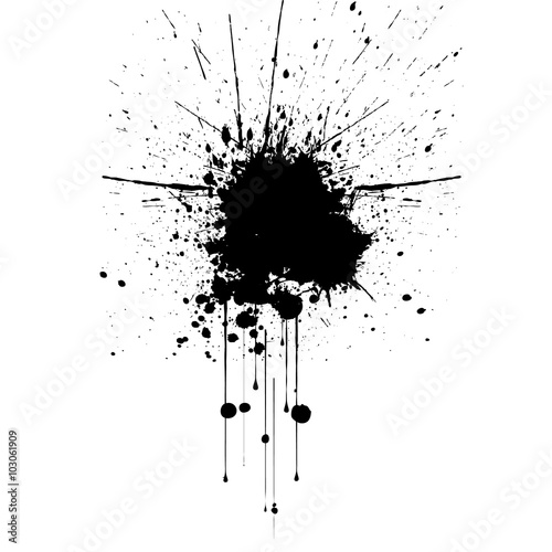 Vector Black ink splatter background. illustration vector design