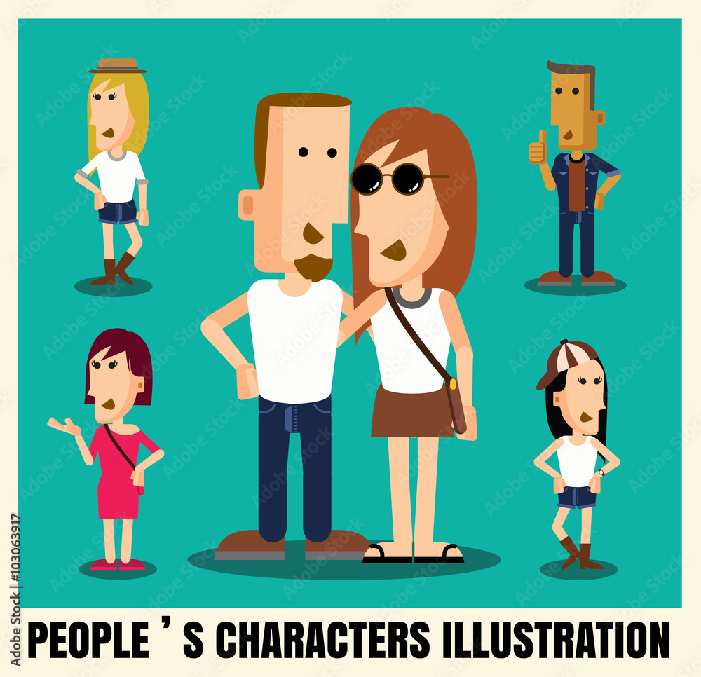set of different people characters illustration set of different people characters illustration