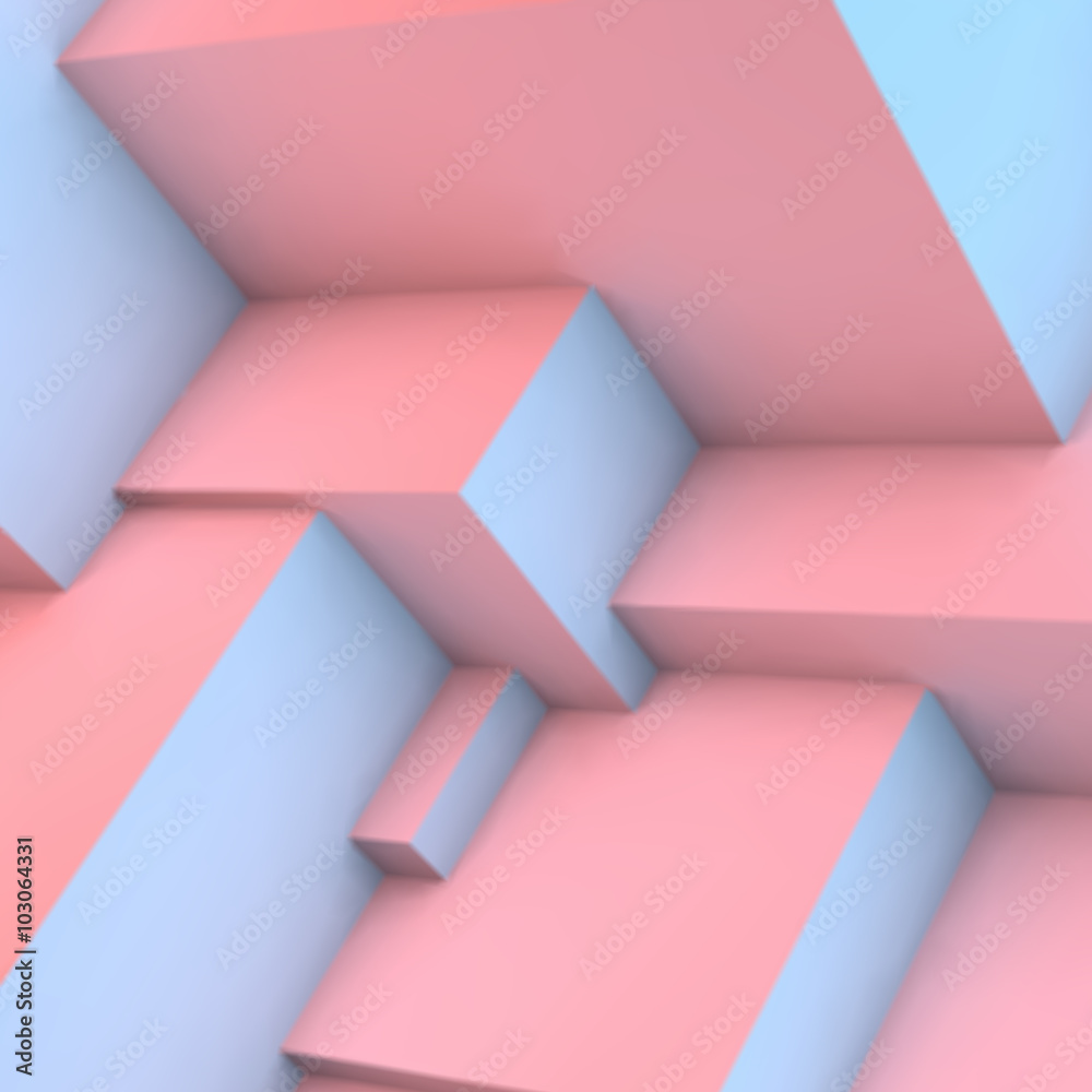 Abstract background with rose quartz and serenity cubes Abstract background with rose quartz and serenity cubes