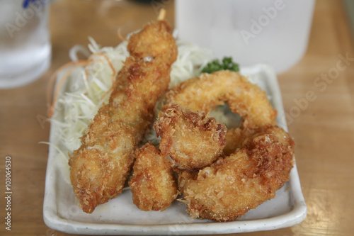 Japanese dish "Furai"- fry, a dish similar to fried seafood.