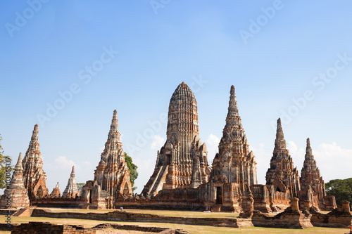 Beautiful Wat Chai Watthanaram temple in ayutthaya Thailand is most popular tourist © powerbeephoto