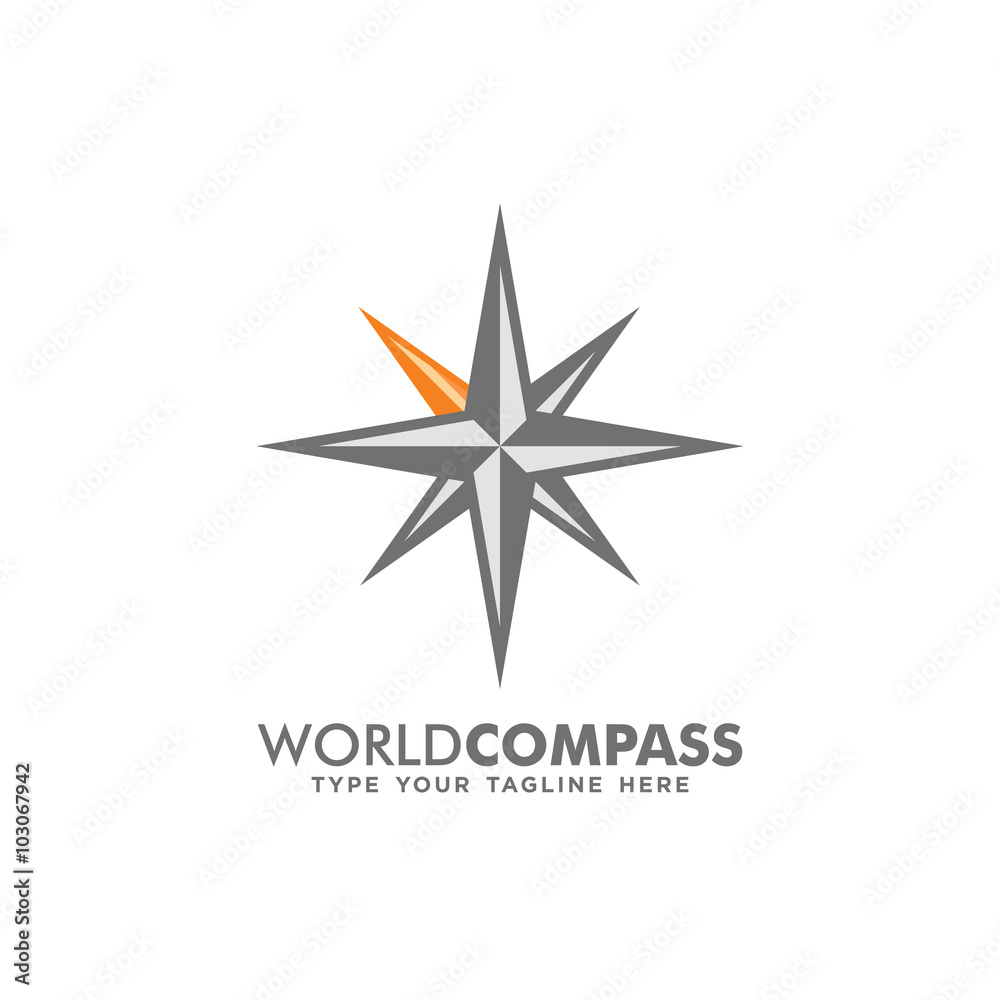 Obraz premium Compass logo icon
