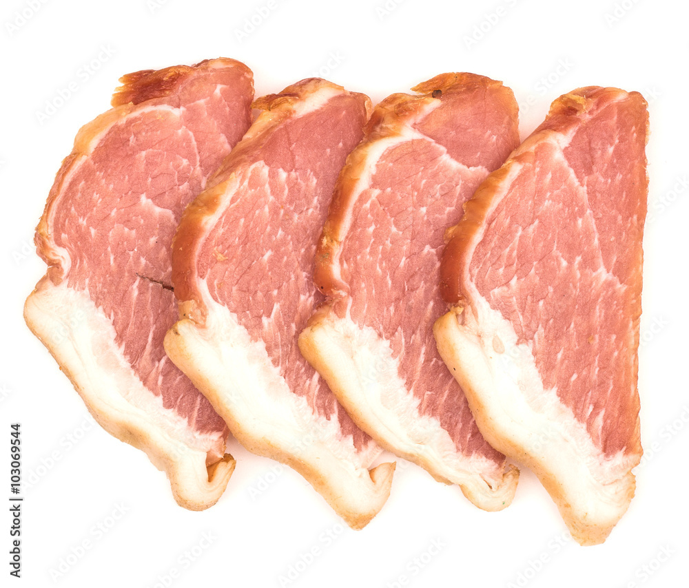 smoked meat on a white background smoked meat on a white background