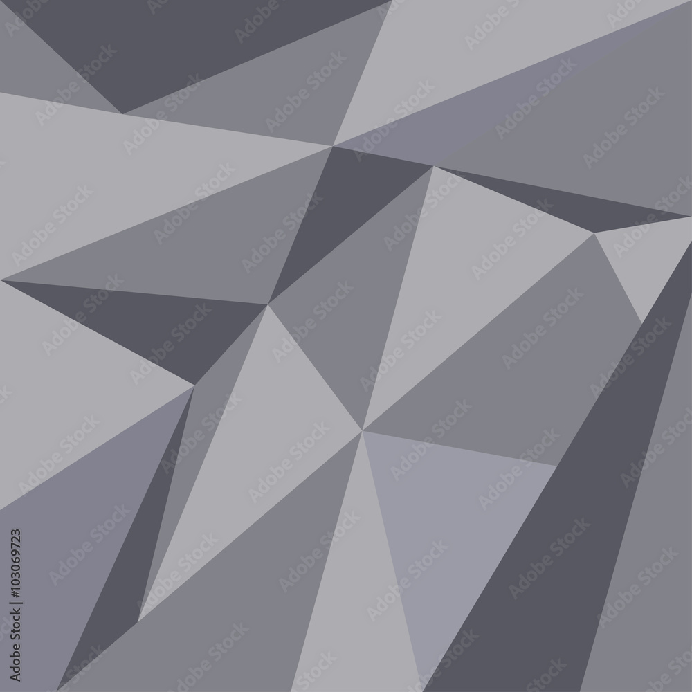 Серый геометрический фон из треугольников. Строгий абстрактный фон. Stock Vector