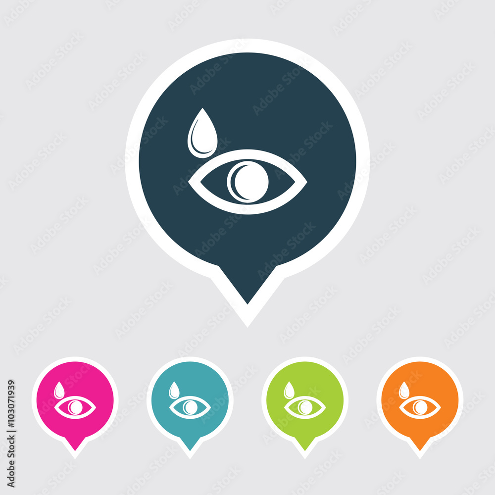Very Useful Editable Eye Icon on Different Colored Pointer Shape. Eps-10.