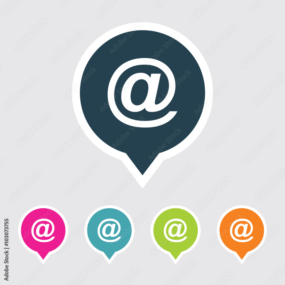 Very Useful Editable E-Mail Address Icon on Different Colored Pointer Shape. Eps-10. Very Useful Editable E-Mail Address Icon on Different Colored Pointer Shape. Eps-10.