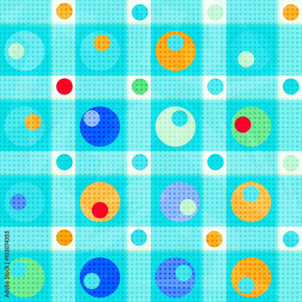 colored circles and polygons on a gentle blue background vector illustration colored circles and polygons on a gentle blue background vector illustration