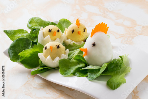 Easter appetizer of boiled eggs © 13smile