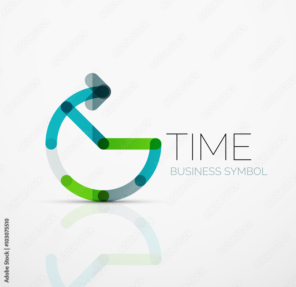 Vector abstract logo idea, time concept or clock business icon. Creative logotype design template Vector abstract logo idea, time concept or clock business icon. Creative logotype design template