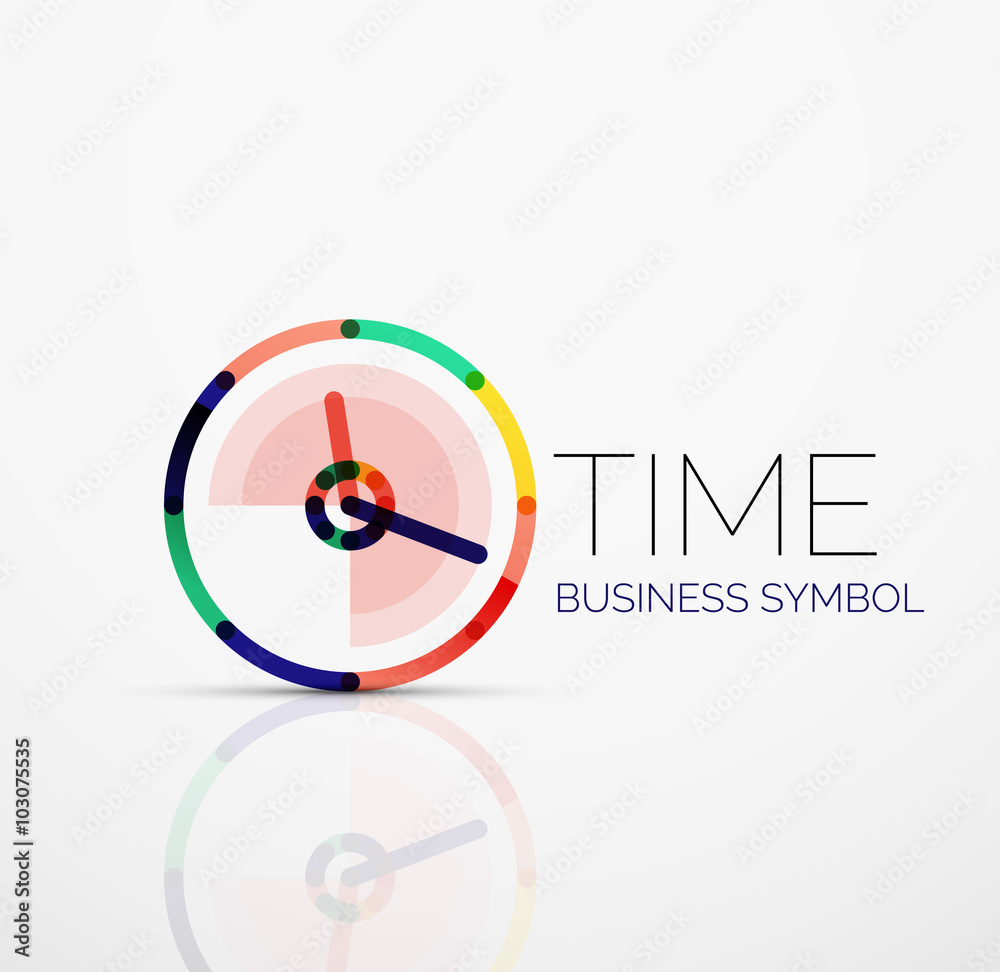Vector abstract logo idea, time concept or clock business icon. Creative logotype design template Vector abstract logo idea, time concept or clock business icon. Creative logotype design template