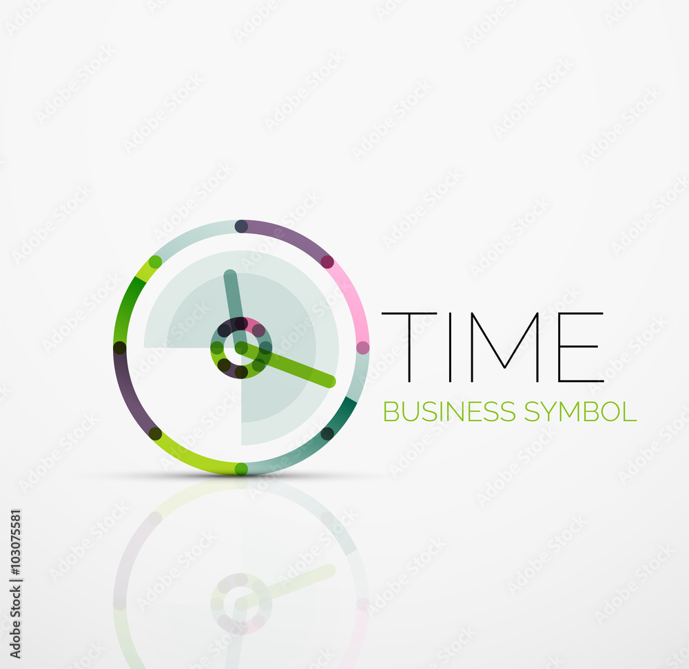 Vector abstract logo idea, time concept or clock business icon. Creative logotype design template Vector abstract logo idea, time concept or clock business icon. Creative logotype design template