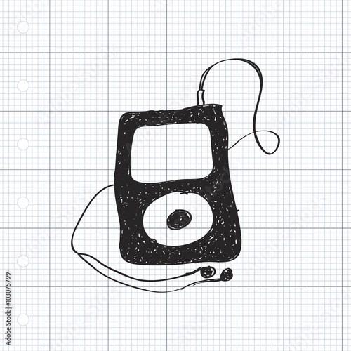 Simple doodle of an mp3 player